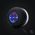 Waterproof shower speaker with suction cup mount and RGB light ring