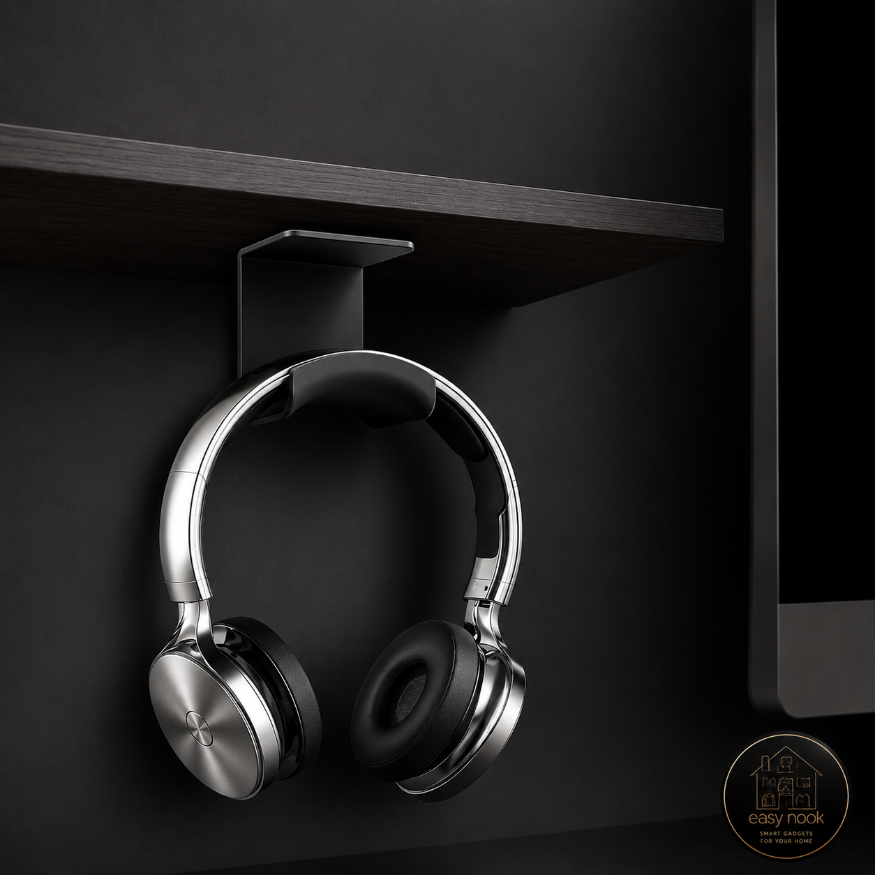Universal Headphone Stand Adhesive Plastic Wall Mount Hanger Under Desk Headset Rack Holder Support for Gaming Earphone Bracket,