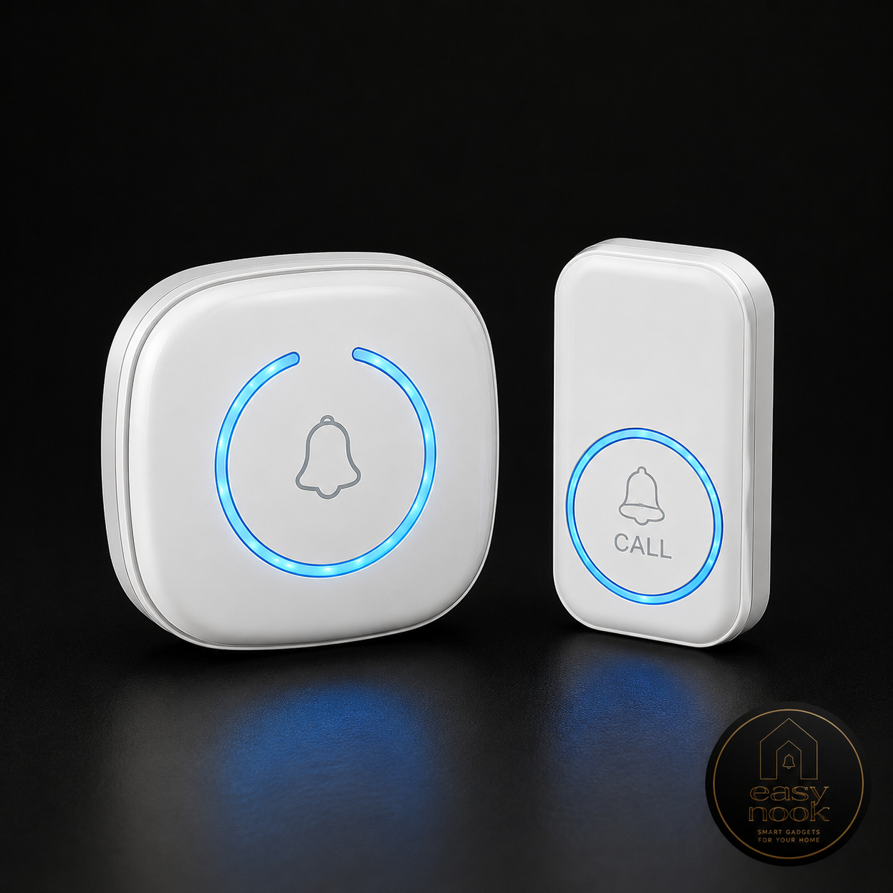 Wireless smart doorbell mounted by a front door