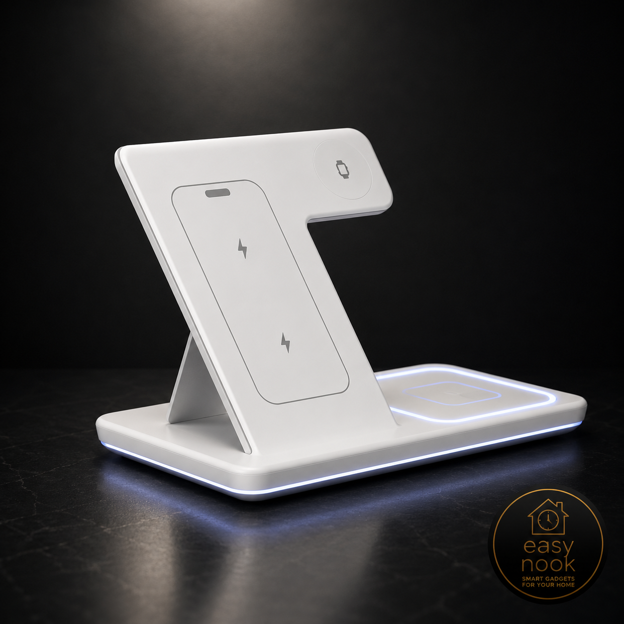 3-in-1 Foldable Wireless Charging Station with LED Light