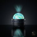 Close-up of galaxy star projector with aurora light effect